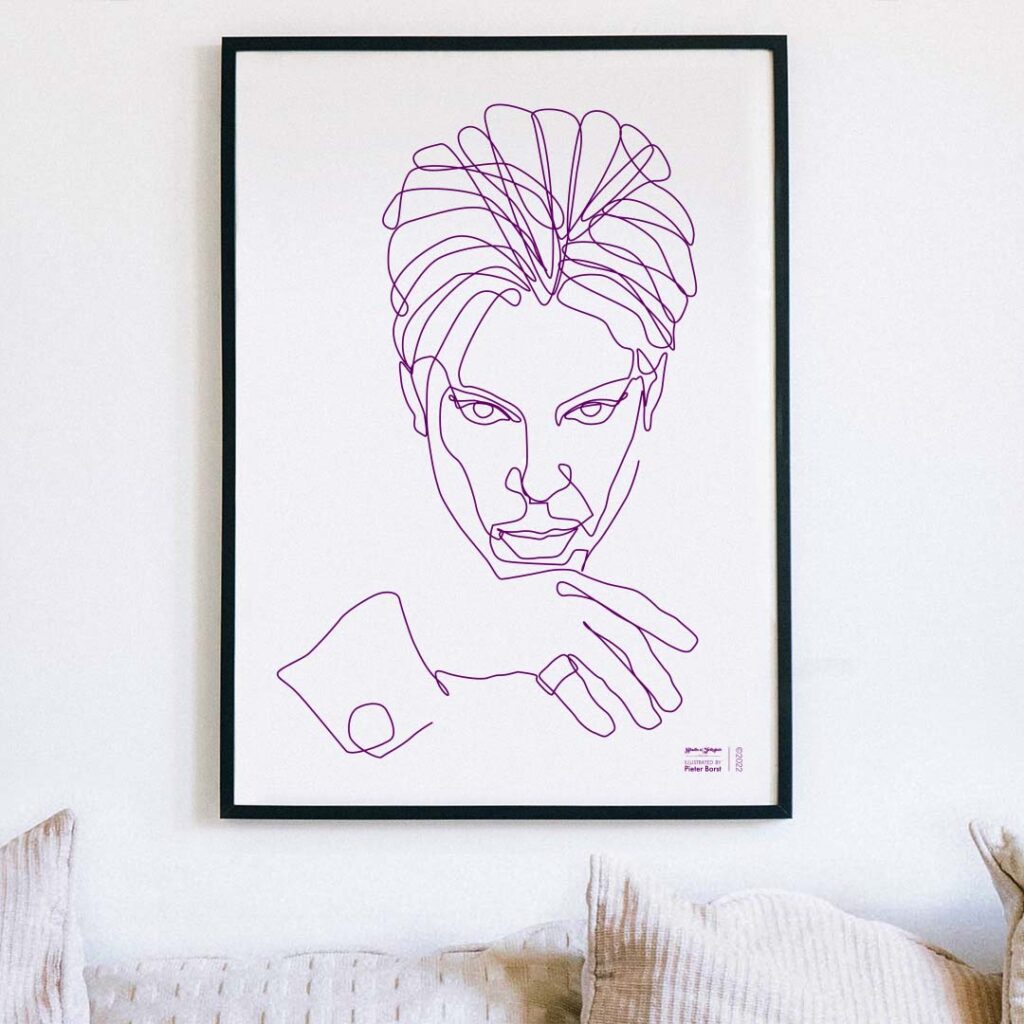 Poster Lijnportret – "His Royal Badness" Prince