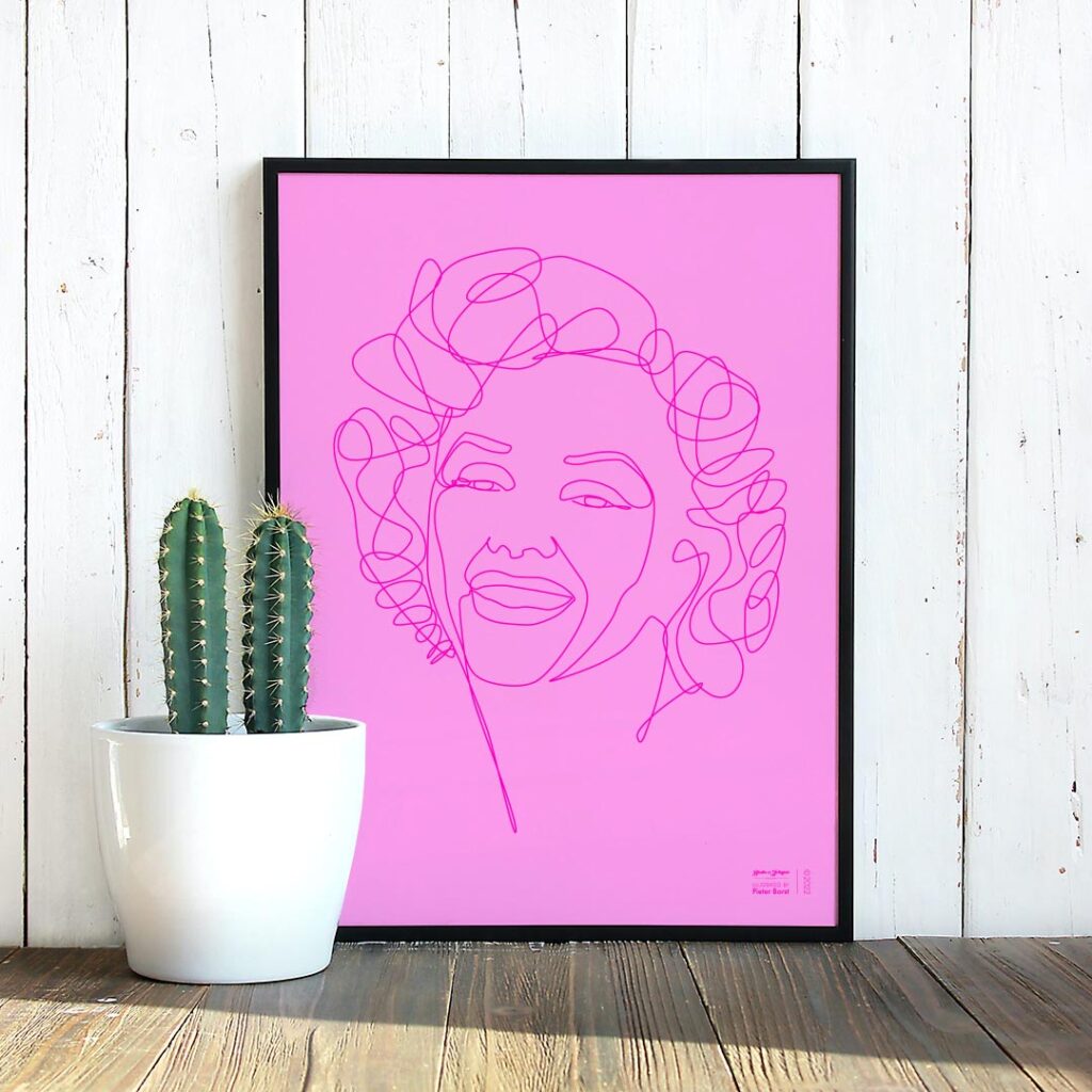 Poster Lijnportret – Marilyn Monroe