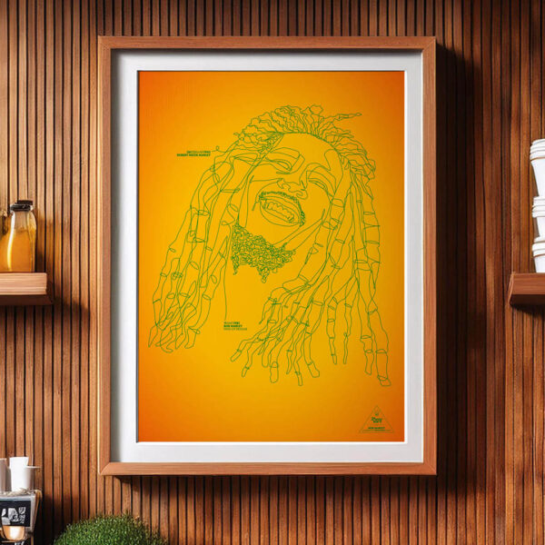 Lijnportret Bob Marley - Colour - Afbeelding 2